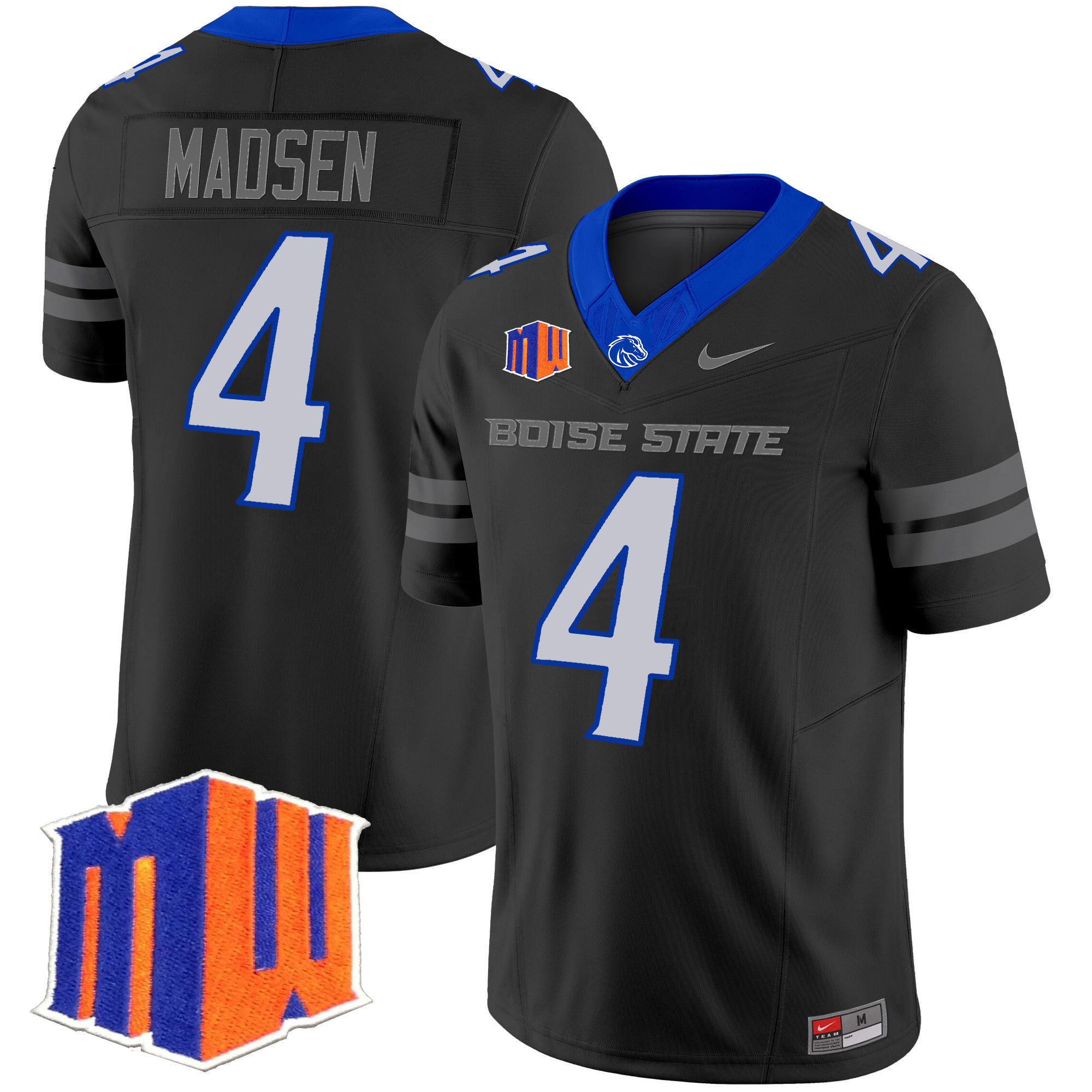 Men Boise State Broncos #4 Madsen Black Nike 2024 Vapor Limited NCAA Jersey->->NCAA Jersey